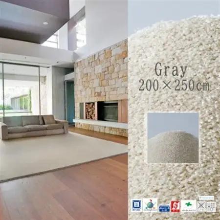 高密度＆素足に心地よいソフトタッチ カーペット (サキソニー)グレー【200×250cm】【1395789】