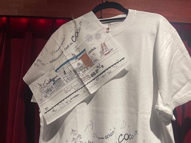 「COCO×大和のふるさと」のＴシャツ(2Lサイズ)と手ぬぐいハンカチ ku213-001-2l-r