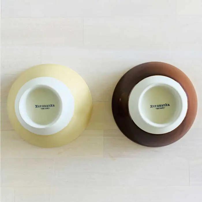 【波佐見焼】グロス 茶碗 2色セット（ブラウン×ベージュ） 食器 【和山】 [WB110]  波佐見焼