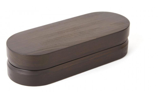 ◇紀州桧弁当箱 タイプ3 DBR ナノコート 弁当包みセット【コトリ】