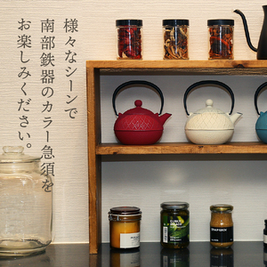 南部鉄器 急須 アーガイル（ミルクホワイト） 0.6L 【及春鋳造所 作】 伝統工芸品 キッチン用品 食器 日用品 雑貨[Y0038]