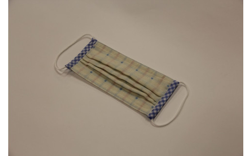 05-15 播州織ガーゼマスク4枚セット（青・水玉）