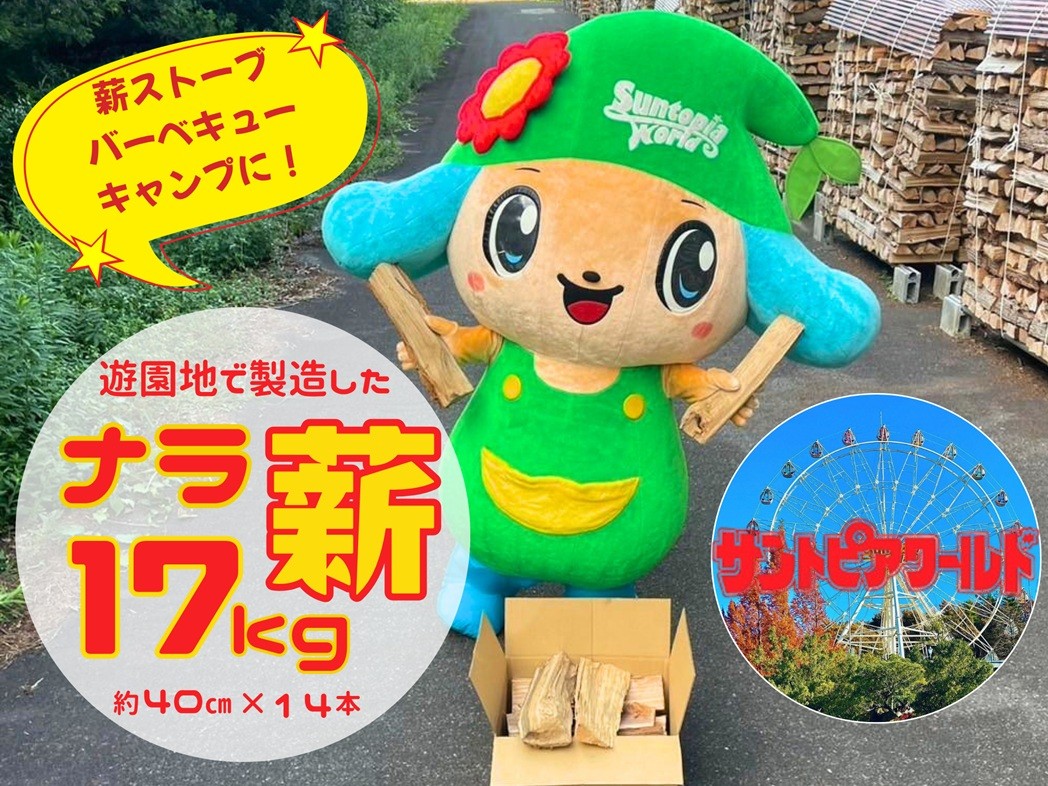 
            ナラ薪 17kg 40cm×14本 遊園地で製造した薪 薪ストーブ BBQ キャンプ 薪 サントピアワールド 冬季休園期間活用 2S02008
          