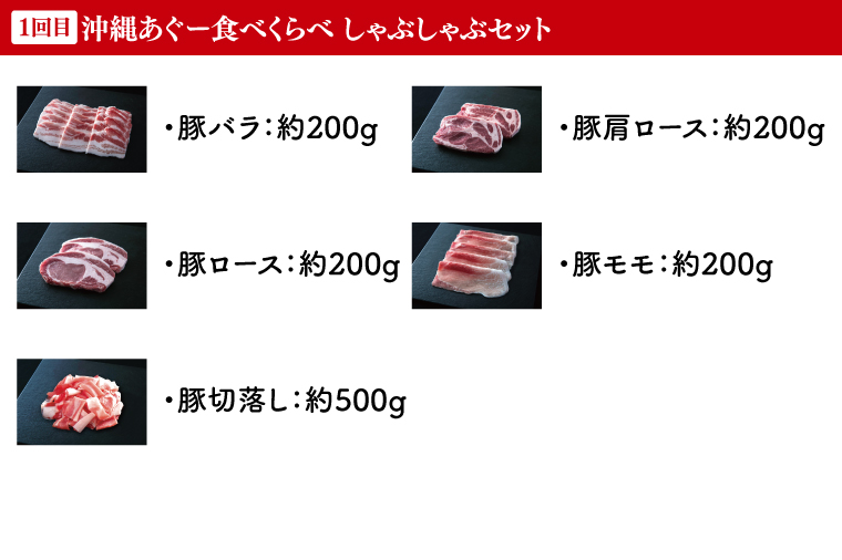 【3回定期便】あぐー豚の定期便A | 肉 お肉 にく 豚肉 あぐー豚 食べくらべ しゃぶしゃぶ ミンチ ハンバーグ 定期便 沖縄県 豊見城市（AG019）