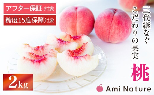 【2026年発送★先行予約】【糖度15度保証付き】【アフター保証対象】 山梨の旬の果実　笛吹の朝採り桃　2kg　065-027