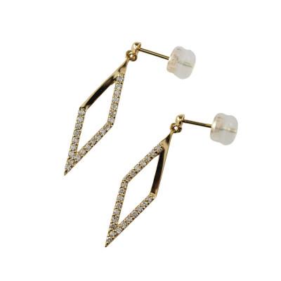 ふるさと納税 山梨県 【山梨県】【ジュエリー】K18 rhombus/ランバス ピアス |  | 01