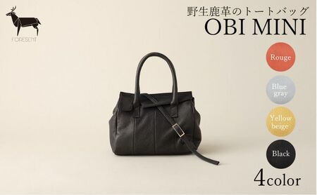 バッグ OBI MINI 野生鹿革 トートバッグ  カバン 革 鹿革 革製品 レザー 皮革製品 ファッション かばん 手提げ  BKブラック