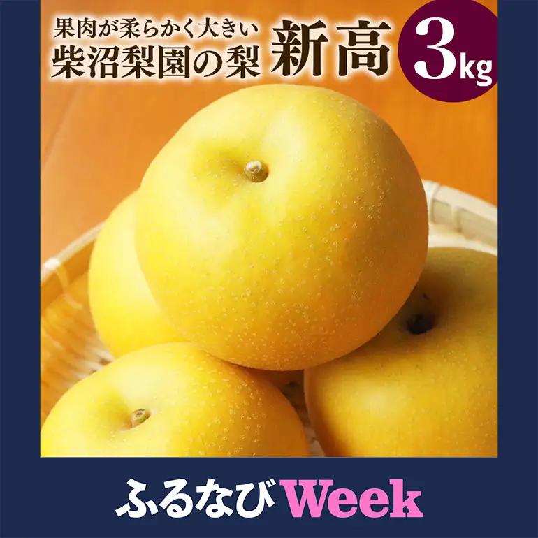 【ふるなびWEEK対象】新高 梨 3kg 柴沼梨園の梨 BX-023