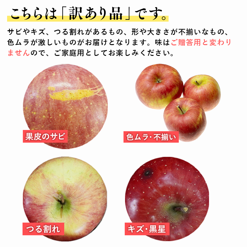 10月発送　訳あり 家庭用 甚八りんご紅玉３kg【青森県 平川市 マルジンサンアップル】