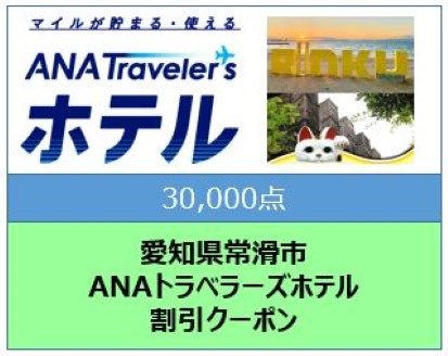 愛知県常滑市　ANAトラベラーズホテル割引クーポン（30,000点）