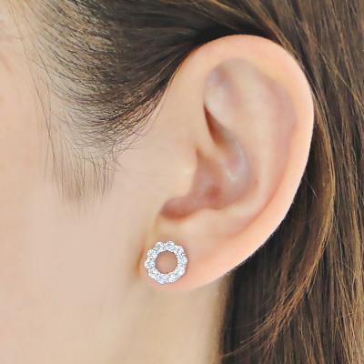 ふるさと納税 韮崎市 ピアス PT900 プラチナ ダイヤ 0.80ct サークル ピアス スタッド【f208-pt】 |  | 02