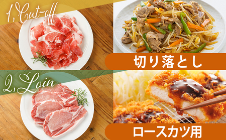宮崎県産豚肉3.2kgセット_16-M601_(都城市) 宮崎県産豚肉 3.2kgセット 切り落とし ロースカツ用 ロース又は肩ローススライス バラ焼肉用 ロース又はバラしゃぶしゃぶ用