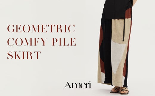 GEOMETRIC COMFY PILE SKIRT【S】 / Ameri Amerivintage