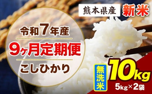 【9ヶ月定期便】令和7年産 定期便 こしひかり 10kg 新米 無洗米 阿蘇 うぶやま 米 定期便 熊本県産 ふるさと納税 精米 ひの 米 こめ ふるさとのうぜい コシヒカリ コメ お米 おこめ《申込月の翌月から出荷開始》