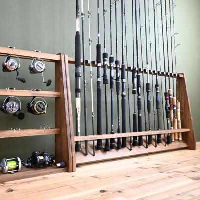 ふるさと納税 横手市 WOOD WORKS ロッドスタンド20本掛け 本体カラー:ブラウン/フェルトカラー:ブラック |  | 02