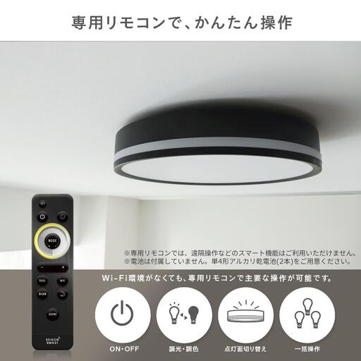 エジソンスマート TREO シーリングライト 福岡市【カラー選択可】 ブラック