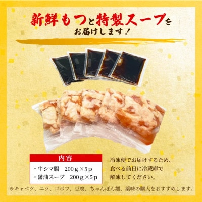 訳あり!博多醤油もつ鍋　10人前(2人前×5セット)(筑後市)【配送不可地域：離島】