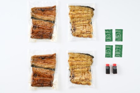 うなぎ 炭火 かば焼き・炭火 白焼きセット 上 各2人前 備長木炭使用 老舗増田家 _ED10