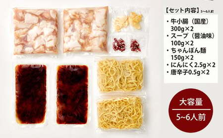 もつ鍋セット 牛もつたっぷり600g！大容量5-6人前(あごだし醤油味) 博多もつ鍋やまや  【2026年3月発送】