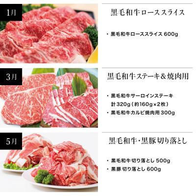ふるさと納税 南さつま市 【スターゼン厳選定期便】鹿児島県産 黒毛和牛・黒豚定期便 (全6回) |  | 02