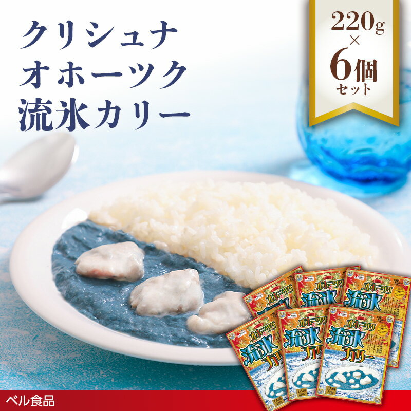 【ふるさと納税】クリシュナ オホーツク流氷カリー 220g 6個セット( ふるさと納税 レトルト カレー ベル食品 北海道 遠軽町 ) en01-00254