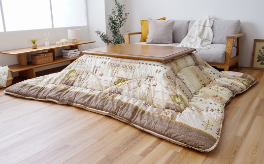 手織り風ギャベデザイン アムルこたつ掛布団 205cm×245cm BE（ベージュ） 1枚 こたつ掛布団 コタツ掛布団 炬燵掛布団 こたつ コタツ 炬燵 福岡県 柳川市