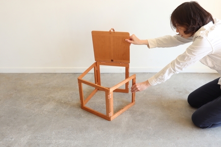 木製折り畳み椅子「patol stool（ロータイプ）」 板座CY04