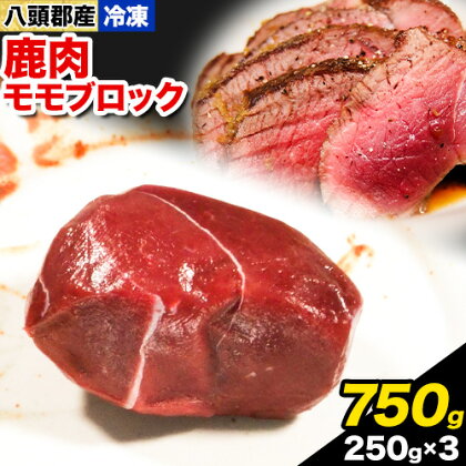 八頭郡産鹿肉 モモブロック 750g 250g × 3パック やまのおかげ屋《90日以内に出荷予定(土日祝除く)》鳥取県 八頭町 鹿肉 ジビエ モモ ブロック肉 八頭郡産 シカ 鹿