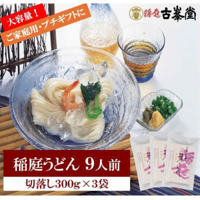 ふるさと納税 湯沢市 稲庭うどん 切落し 300g×3袋 9人前[A1002]