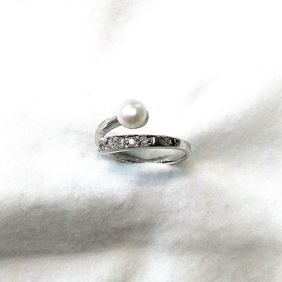 ふるさと納税 伊勢市 リング・バンド(淡水本真珠・ボタン)SV製　1924