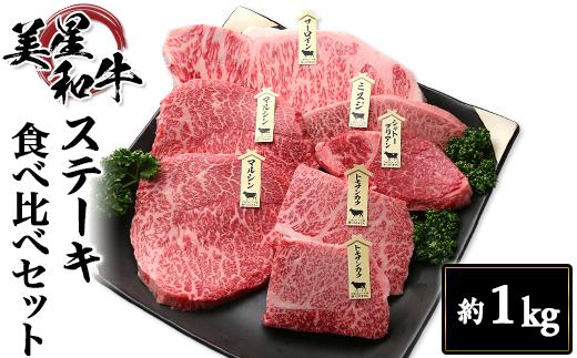 ステーキ食べ比べセット約1kg【美星和牛】