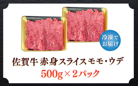 佐賀牛赤身スライス 計1kg（500g×2パック）/ モモ ウデ 肉 牛肉 国産 / 佐賀県 / 中山牧場[41AOCW010]