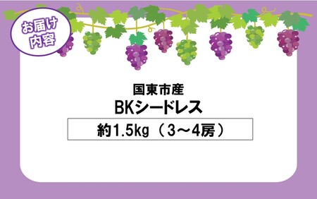 テレビで紹介されました！【先行予約】【令和8年発送】農家直送！ 新鮮！ 朝づみぶどう BKシードレス 種なし 1.5kg フルーツ 果物 贈答 大分県産 採れたて_2657R-2