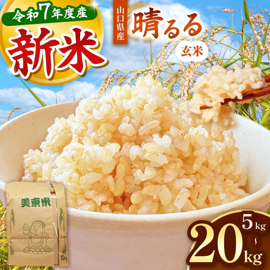 【ふるさと納税】 令和7年度産 新米 晴るる ( 玄米 5kg ~ 20kg ) 先行予約 ＜ 2025年9月中旬より順次発送予定 ＞｜ 米 精米 新米 玄米 米 雑穀 お米 コメ 単一米 晴るる はるる 山口 美祢 秋吉台 5kg 10kg 15kg 20kg