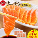 訳あり サーモン 切り落とし おさしみ用 1kg 125gx8p [足利本店 宮城県 気仙沼市 20563016] 鮭 お刺し身 刺し身 個包装 チリ銀鮭 銀鮭 海鮮 魚介類 海鮮丼 魚介