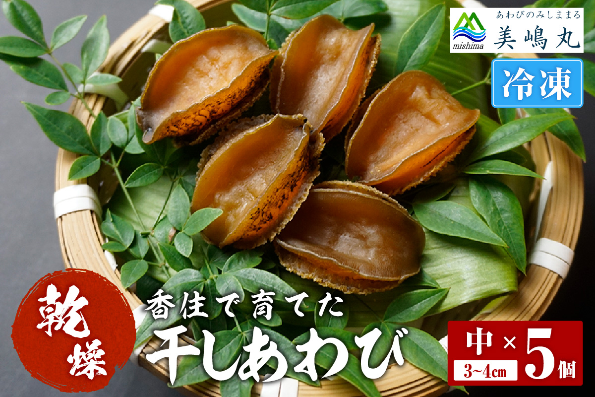 【干しあわび 5個入り 中サイズ 冷凍】 国産 アワビ 鮑 あわび 干し 乾燥 乾燥あわび 乾燥アワビ 干し鮑 干しアワビ 干しあわび 海鮮 珍味 ふるさと納税 おすすめ 返礼品 兵庫県 香美町 香住 山陰 美嶋丸 20-17