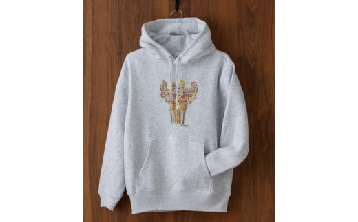 「旅する縄文」パーカー 十日町土器01 　アッシュ Sサイズ