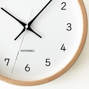 KATOMOKU muku clock 13≪km-104NARC≫ビーチの木枠電波時計(ナチュラル)【B-40】