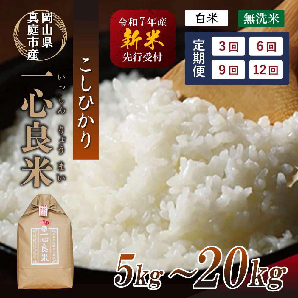 【ふるさと納税】 【令和7年産先行予約】 真庭市産コシヒカリ 米ぬか 牡蠣栽培 『 一心良米 』 白米 精米 無洗米 5kg 10kg 定期便 3回 6回 9回 12回 / お米 いっしんりょうまい 岡山県 真庭市 白米 コシヒカリ こしひかり ブランド米 新米 先行予約 令和7年産 2025年産