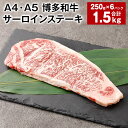 【ふるさと納税】【A4・A5】博多和牛 サーロインステーキ 250g×6パック 計1.5kg 黒毛和牛 和牛 牛肉 お肉 肉 冷凍 国産 九州 福岡県産 福岡県 太宰府市 送料無料