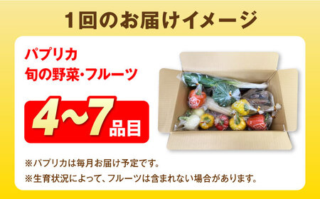 【全3回定期便】パプリカと旬の野菜・フルーツ詰め合わせ 五島市/HPIファーム[PCP012] パプリカ ぱぷりか カラーピーマン ピーマン 野菜 パプリカ ぱぷりか カラーピーマン ピーマン 野菜 