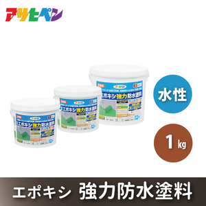 アサヒペン 水性エポキシ強力防水塗料 1kg ライトグレー [塗料 仕上げ 防水 防塵 DIY 日曜大工 屋内 屋外]