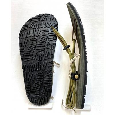 ふるさと納税 藍住町 RunSun　Vibram仕様　ヴィブラム　JAPANワラーチ　25.5cm(ブラック/グリーン) |  | 02