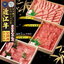 【ふるさと納税】 定期便 近江牛 しゃぶしゃぶ用 食べ比べ 各1kg 全3回