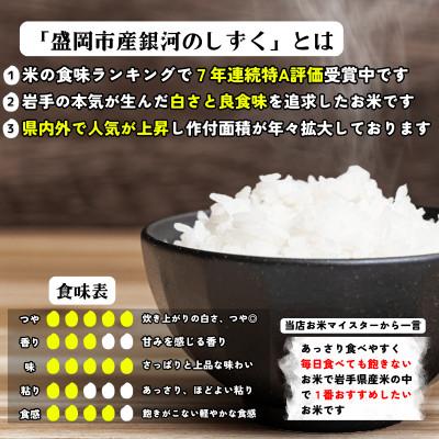 ふるさと納税 盛岡市 ★発送当日精米★盛岡市産銀河のしずく 無洗米 ビタミン強化米入り 5kg 令和7年産 |  | 01