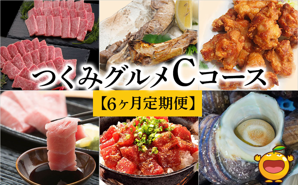 
【6ヶ月定期便】つくみグルメCコース【2月から計6回】おおいた和牛焼肉セット、まぐろカマとカマのスライス、鳥いちのから揚げ、本まぐろ中トロ、ひゅうが丼、活サザエ 大分県産 津久見市
