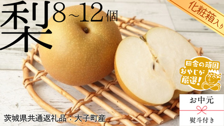 【 お中元 熨斗付 】【 化粧箱入り 】 梨 8～12個 【2026年8月より発送開始】 （茨城県共通返礼品 [梨]：大子町産）