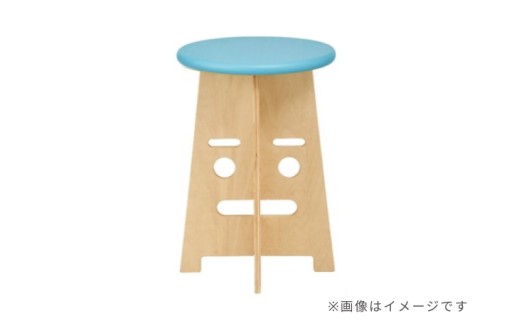 ふぇいすKid's〈Face Kid's Stool〉　表情：いーちゃん　カラー：ブルー