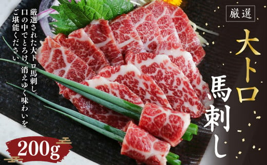 
大トロ 馬刺し 200g 不定貫 馬肉 小袋醤油 小袋生姜 桜肉 馬刺 ブロック
