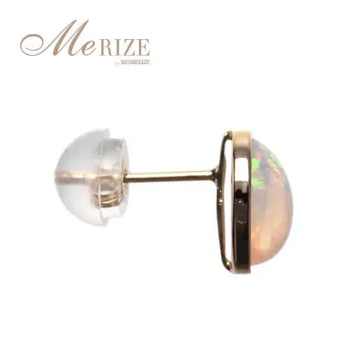 ピアス 天然 オパール 1.0ct ペア "Pascale" ダブルロックキャッチ【K18YG】P-131（KRP）F-1411